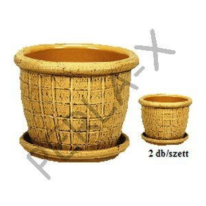 Agyag cserép+alátét SÁRGA szett