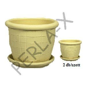 Agyag cserép+alátét VAJ színű szett