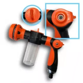 Öntözőpisztoly, tartállyal, 8 mintás