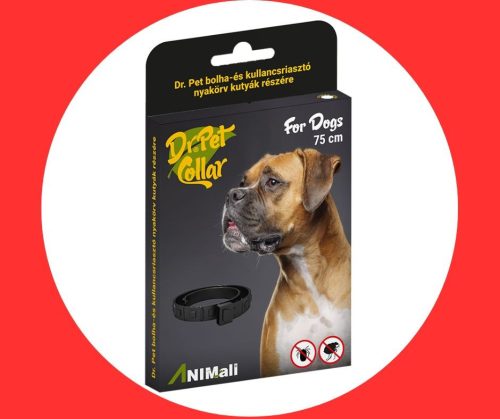 DrPet bolha/kullancs riasztó nyakörv kutyáknak piros