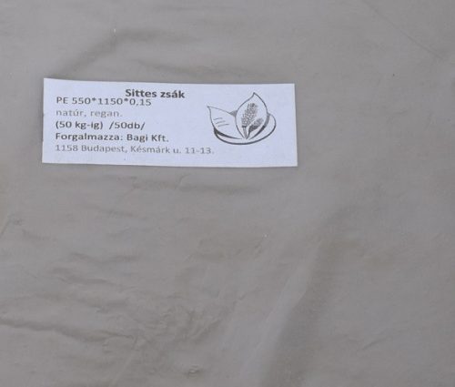 Zsák PE  550*1150*0,15 Nat. 50 kg natur sittes