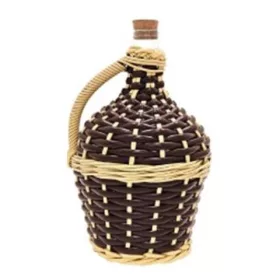 2 literes PVC vesszőfonott demizson sötétbarna