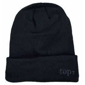 TOP CAP Sapka - Black fekete színben akril klasszikus kötött sapka