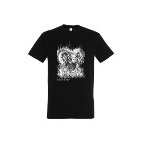 Póló (kos mintával) kereknyakú (100%pamut 190gr/m2) TOP, fekete, S