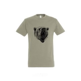Póló (medve mintával) kereknyakú (100%pamut 190gr/m2) TOP, khaki, S