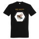 Póló (méhecske mintával) kereknyakú TOP, deep black, 4XL