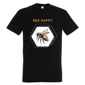 Póló (méhecske mintával) kereknyakú TOP, deep black, S